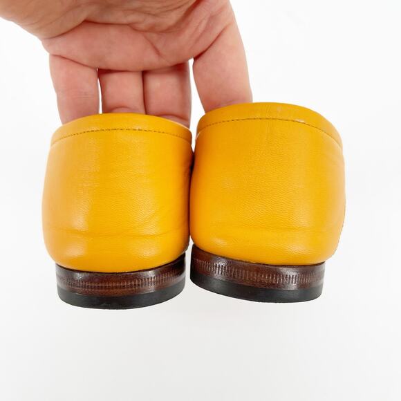 Gucci Yellow Orange Brixton Horsebit Leather Collapsible-heel Loafer EU sz 36.5 - Picture 8 of 12